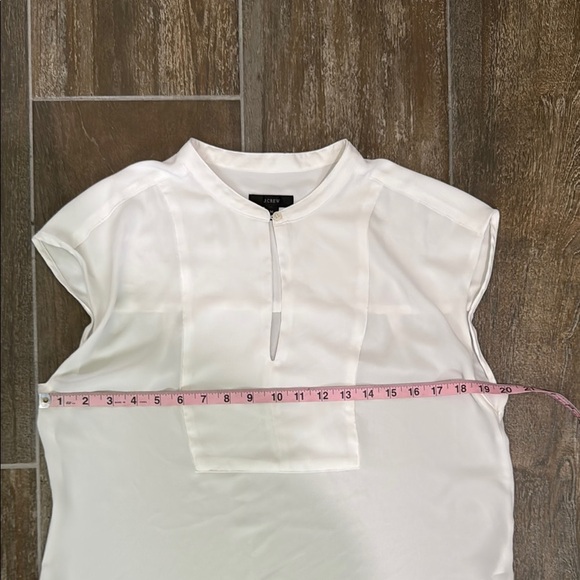 J. Crew Ivory White Blouse with Cap Sleeves - Picture 10 of 11